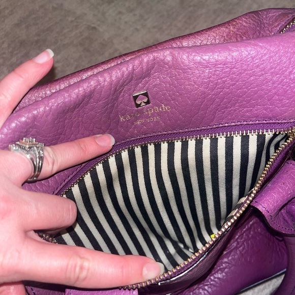 Kate Spade VIOLET PURPLE Shoulder Bag All Pebble Leather Purse - Picture 11 of 12
